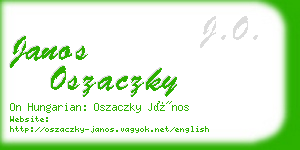 janos oszaczky business card